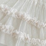 【73-100cm】ワンピース ベビー フリルスリーブ 多層チュール - 画像 (6)
