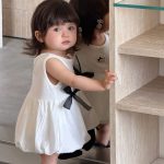 【73-100cm】ワンピース ベビー 蝶結び ノースリープ - 画像 (4)