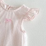 【73-100cm】ワンピース ベビー フリル スリーブ 蝶結び - 画像 (6)