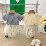 【66-90cm】セットアップ 可愛い キャミロンパース&カーディガン - 画像 (7)