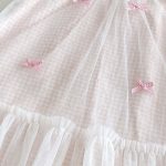 【73-100cm】ワンピース ベビー フリル スリーブ 蝶結び - 画像 (7)