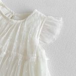【73-100cm】ワンピース ベビー フリルスリーブ 多層チュール - 画像 (7)
