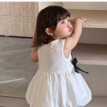 【73-100cm】ワンピース ベビー 蝶結び ノースリープ - 画像 (5)