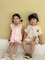 【80-150cm】セットアップ 女の子 リンクコーデリネン - 画像 (9)
