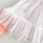 【73-100cm】ワンピース ベビー フリル スリーブ 蝶結び - 画像 (8)