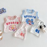 【73-120cm】セットアップ カートゥーン ノースリープ キャミ2点セット - 画像 (3)