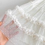 【73-100cm】ワンピース ベビー フリルスリーブ 多層チュール - 画像 (8)