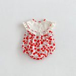 【66-90cm】ロンパース ベビー さくらんぼ プリント - 画像 (6)