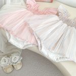 【66-90cm】ロンパース ベビー チュール スカート付き フリル袖 - 画像 (8)