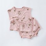 【73-100cm】セットアップ ベビー 北欧風 フルーツ プリント コットン - 画像 (9)
