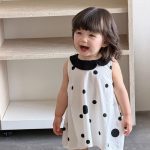 【73-100cm】ワンピース ベビー 丸襟 ドット かわいい - 画像 (5)