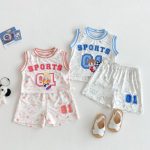 【73-120cm】セットアップ カートゥーン ノースリープ キャミ2点セット - 画像 (4)