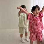 【73-120cm】セットアップ ベビー ドーパミンカラー チェック柄 - 画像 (7)