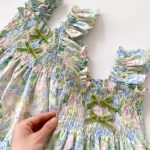 【66-90cm】ロンパースorワンピース ベビー 姉妹服 蝶結び フライングスリーブ 花柄 - 画像 (6)
