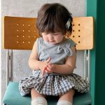 【73-110cm】セットアップ ベビー 可愛い ノースリーブTシャツ＆チェックフレアスカート - 画像 (5)