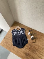 【66-90cm】ロンパース ベビー ボンネット付き 刺繍襟 - 画像 (19)
