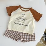 【73-100cm】半袖Tシャツ＆ショートパンツセット ベビー 恐竜 プリント - 画像 (6)