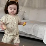 【73-110cm】セットアップ ベビー フリル 小花柄 - 画像 (4)