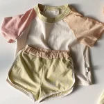 【73-120cm】セットアップ ベビー 韓国風 カラー切り替え - 画像 (9)