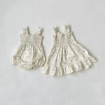 【66-90cm】キャミ ロンパース ベビー ドットor小花柄 - 画像 (6)