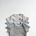 【73-100cm】セットアップ ベビー 韓国風 ボーダー カジュアル - 画像 (10)