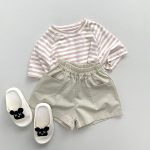 【80-130cm】ショートパンツ キッズ服 レトロ 5色選べる - 画像 (3)