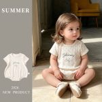 【66-90cm】ロンパース ベビー 柔らかい ドット シンプル - 画像 (2)