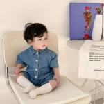 【66-90cm】ロンパース ベビー ポロデザイン デニム - 画像 (6)