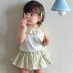 【73-100cm】セットアップ ベビー ナチュラル 小花柄 ノースリーブ - 画像 (5)