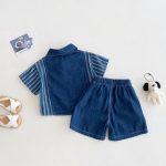 【80-120cm】セットアップ ストライプ デニム おしゃれ - 画像 (6)