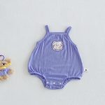 【66-90cm】ロンパース ベビー カートゥーン 刺繍 ニット キャミロンパース - 画像 (7)