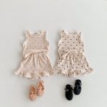 【80-130cm】セットアップ ベビー 女の子 レース ハート - 画像 (2)