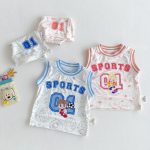 【73-120cm】セットアップ カートゥーン ノースリープ キャミ2点セット - 画像 (6)