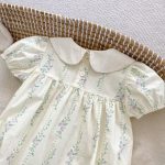 【66-90cm】ロンパース ベビー 刺繍入り 丸えり - 画像 (9)