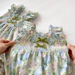 【66-90cm】ロンパースorワンピース ベビー 姉妹服 蝶結び フライングスリーブ 花柄 - 画像 (7)