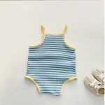【66-90cm】ロンパース ベビー キャミソール ボーダー - 画像 (5)