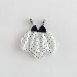【66-90cm】ロンパース ベビー 蝶結び ドット - 画像 (3)