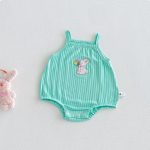 【66-90cm】ロンパース ベビー カートゥーン 刺繍 ニット キャミロンパース - 画像 (4)
