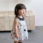 【73-100cm】ワンピース ベビー 丸襟 ドット かわいい - 画像 (7)