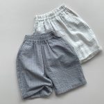 【80-130cm】ワイドパンツ キッズ服 薄手 通気性 ストライプ - 画像 (3)
