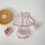 【66-100cm】トップス＆ブルマ ベビー  ピンク 蝶結び付き ドット - 画像 (3)
