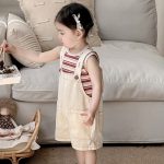 【73-90cm】セットアップ ベビー ポケットサロペット＆ボーダーTシャツ - 画像 (3)