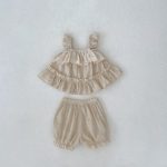 【66-100cm】セットアップ ベビー フリルキャミ＆無地ショートパンツ - 画像 (9)