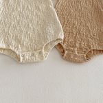 【66-90cm】ロンパース ベビー 無地 シワ加工 伸縮性 - 画像 (9)