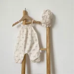 【66-100cm】ロンパース ベビー ハット付き リボン プリント キャミ - 画像 (11)