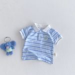 【73-120cm】セットアップ ベビー 学院風 ストライプセット - 画像 (8)