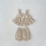 【66-100cm】セットアップ ベビー フリルキャミ＆無地ショートパンツ - 画像 (10)