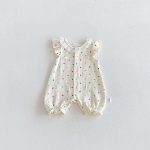 【66-90cm】ロンパース ベビー ドット 蝶結び フリル - 画像 (3)