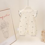 【66-90cm】ロンパース ベビー ドット 蝶結び フリル - 画像 (6)