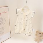 【66-90cm】ロンパース ベビー ドット 蝶結び フリル - 画像 (7)